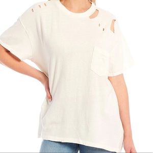 Free people distressed tee